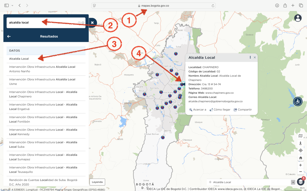Ubica las alcaldías locales en 4 pasos